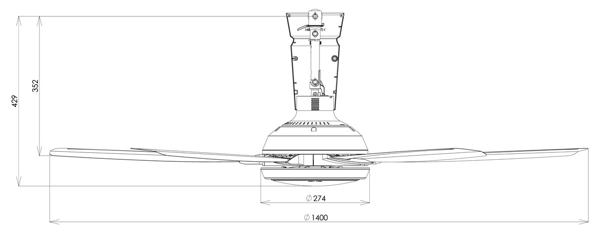 KDK (140cm/56”) 5 Blades Ceiling Fan with Remote Control (Brown) K14YZ